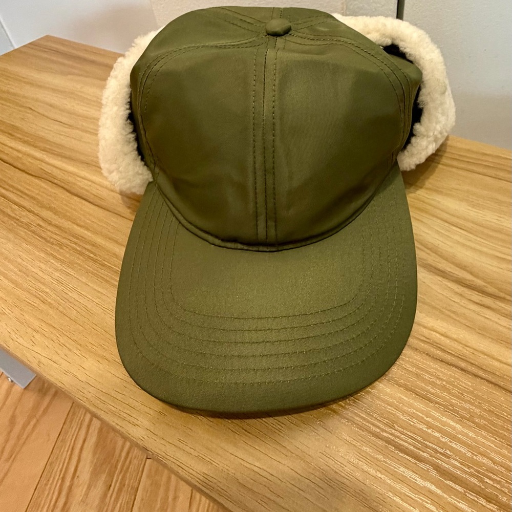 Mackage Olive Green Hat with Cream Accents